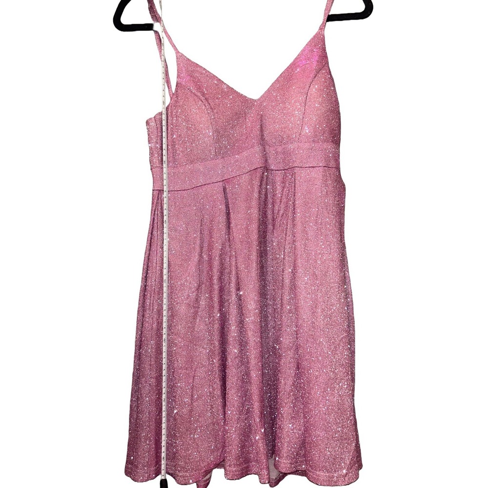 Haute Monde pink & lavender glitter sparkle mini dress size small - Picture 4 of 7